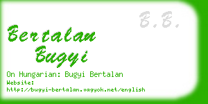 bertalan bugyi business card